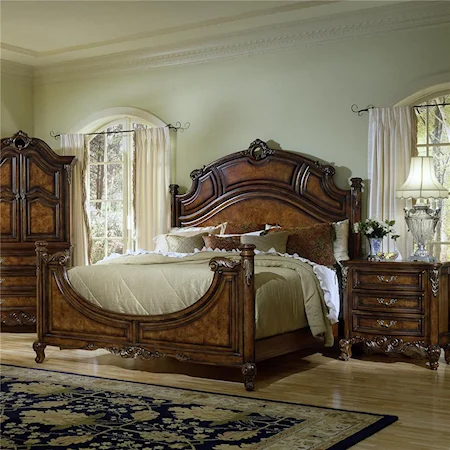 King Overlay Crown Panel Bed